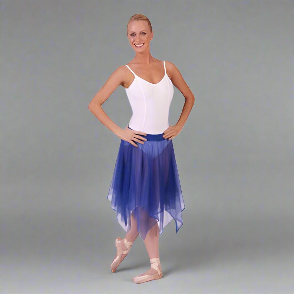 Uneven Hem Double Layer Chiffon Skirt Ministry Dance