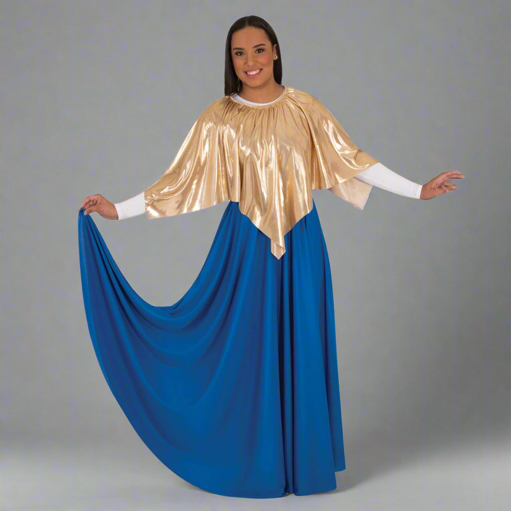 Celebration of Spirit Long full Circle Skirt Worship Dance Royal / 8-10-Child Celebration of Spirit Long full Circle Skirt Worship Dance Royal / 8-10-Child