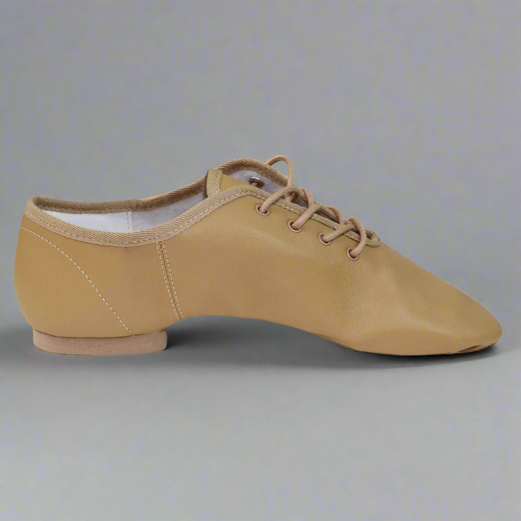 Danzcue Adult Lace up Jazz Shoes - Tan