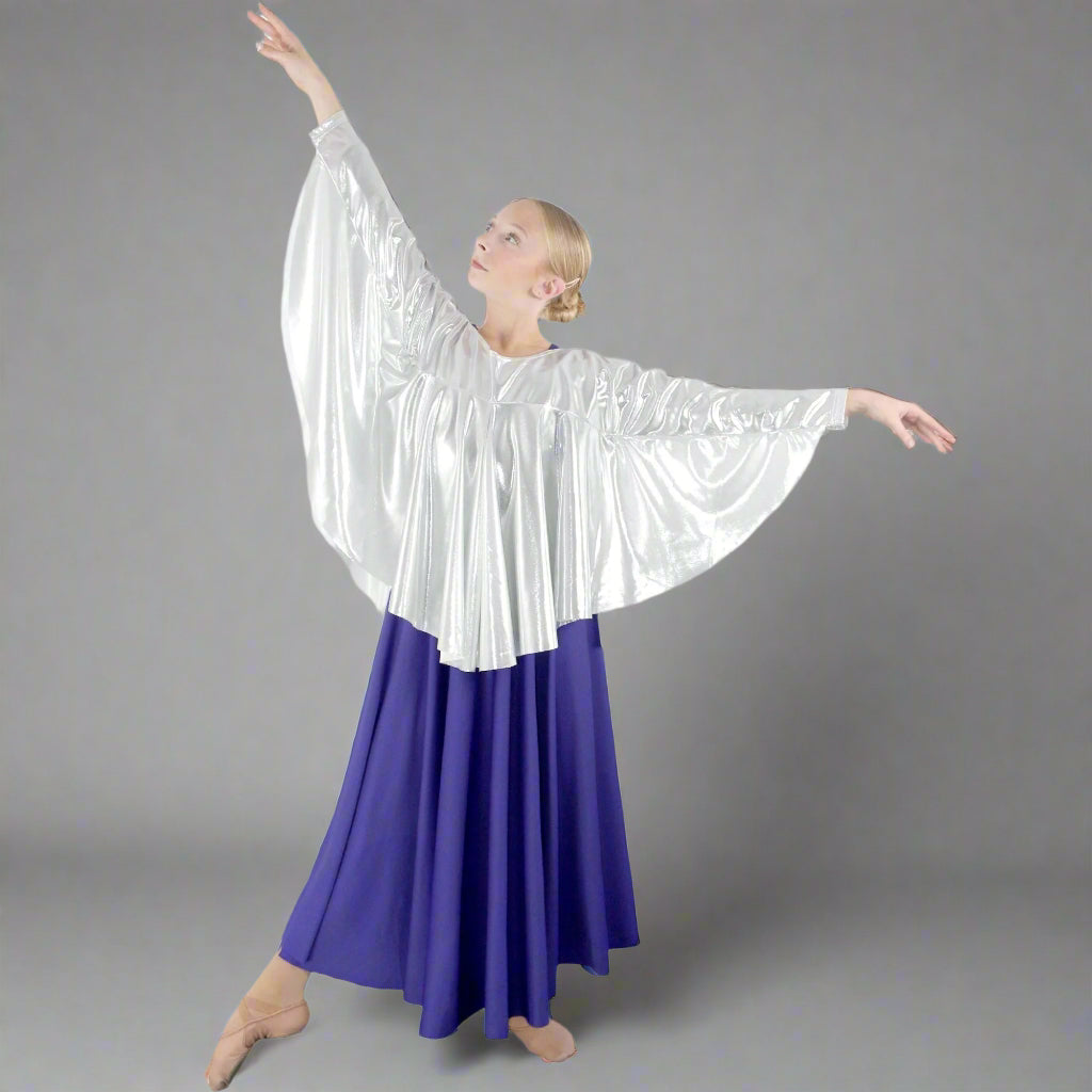Angel Wing Liturgical Dance Drapey Pullover - Silver