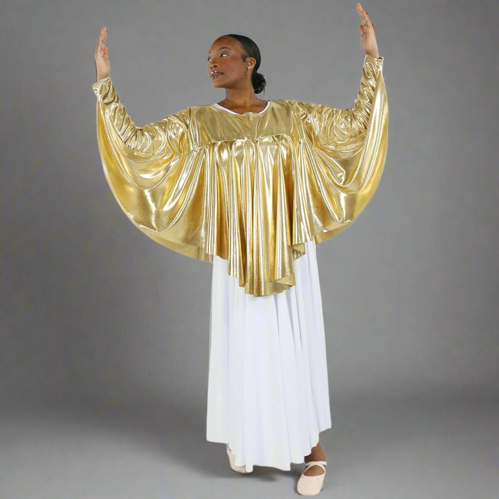 Angel Wing Liturgical Dance Drapey Pullover - Gold
