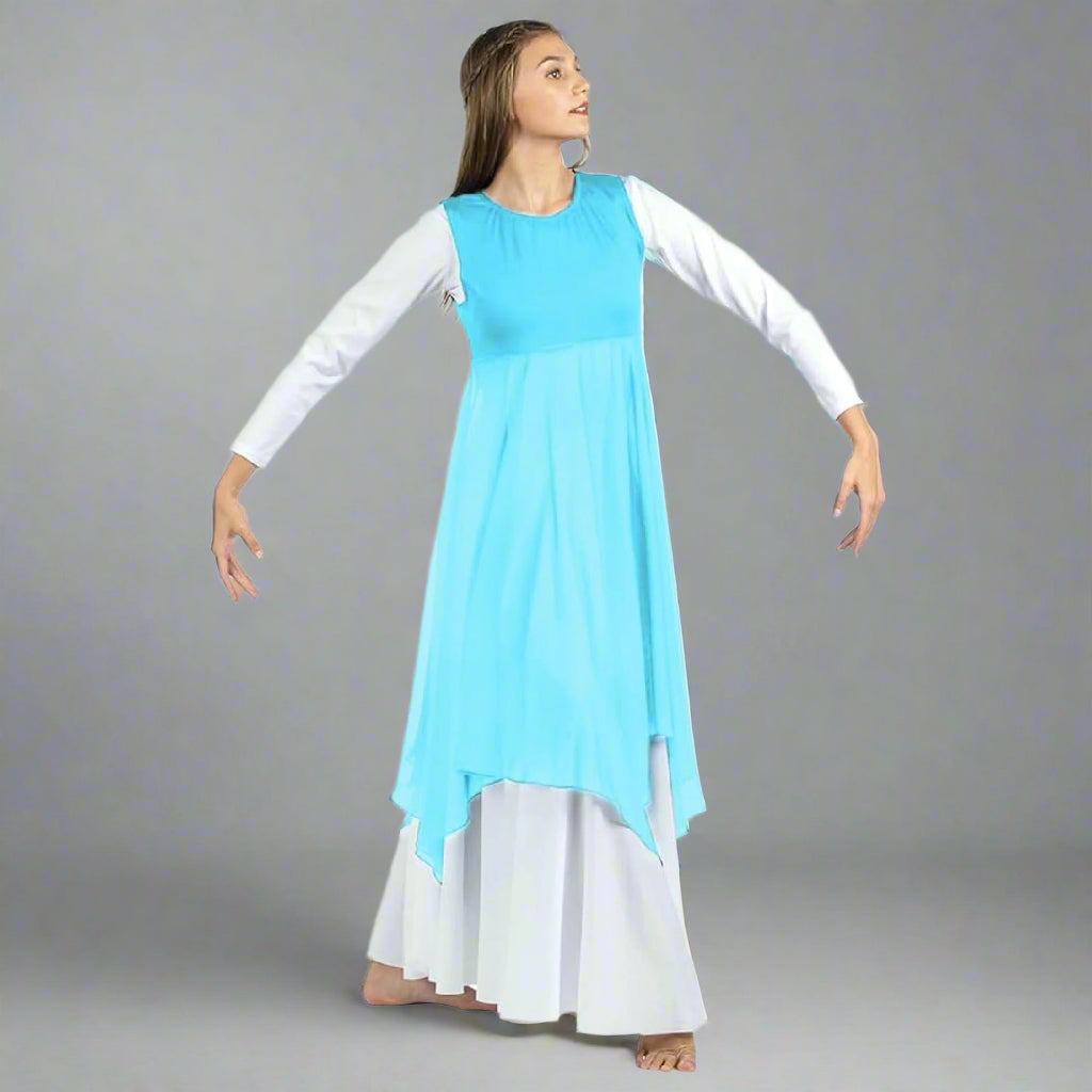 Danzcue Praise Dance Pullover Vest - Aqua Blue