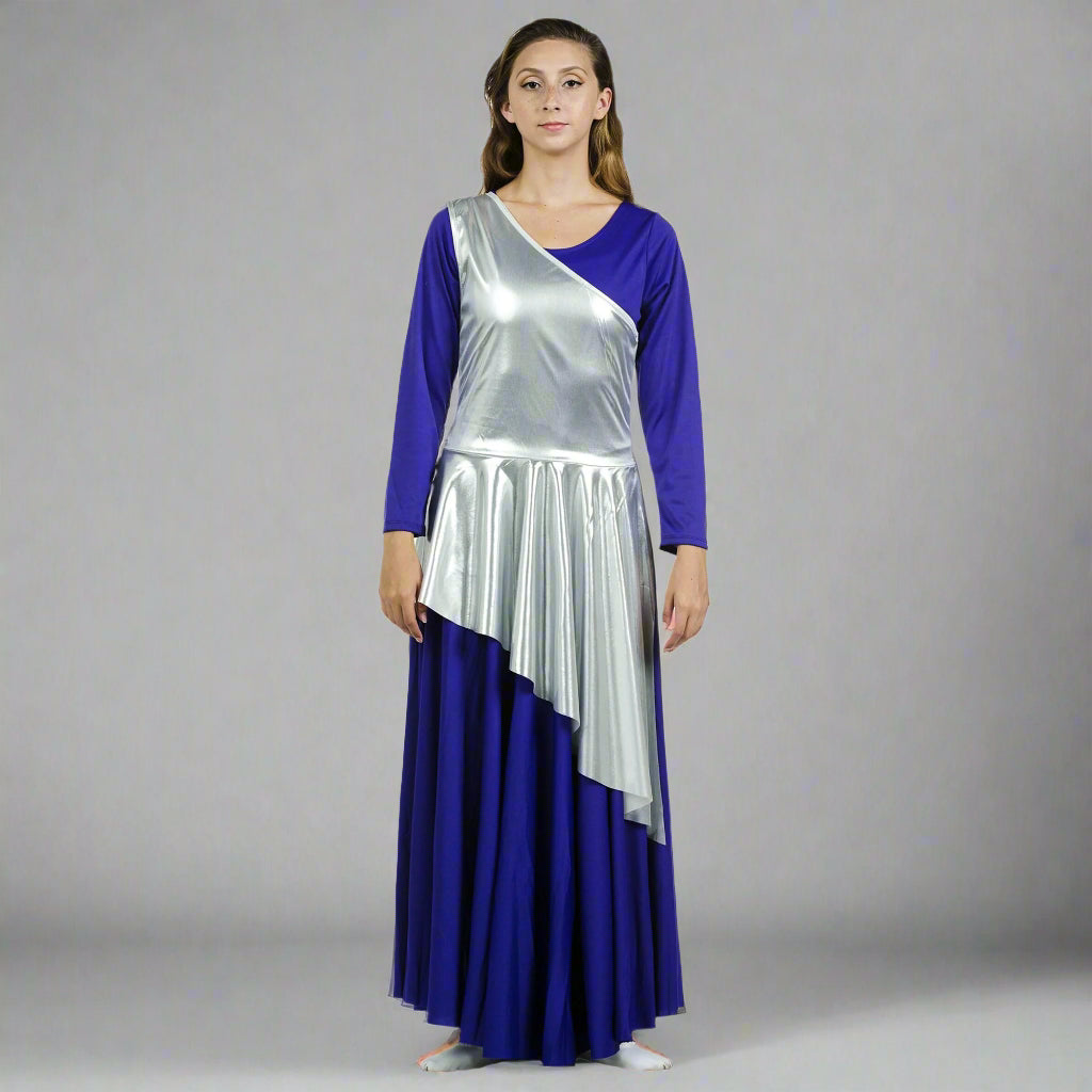 Danzcue Asymmetrical Praise Dance Tunic (dress not included) - Silver