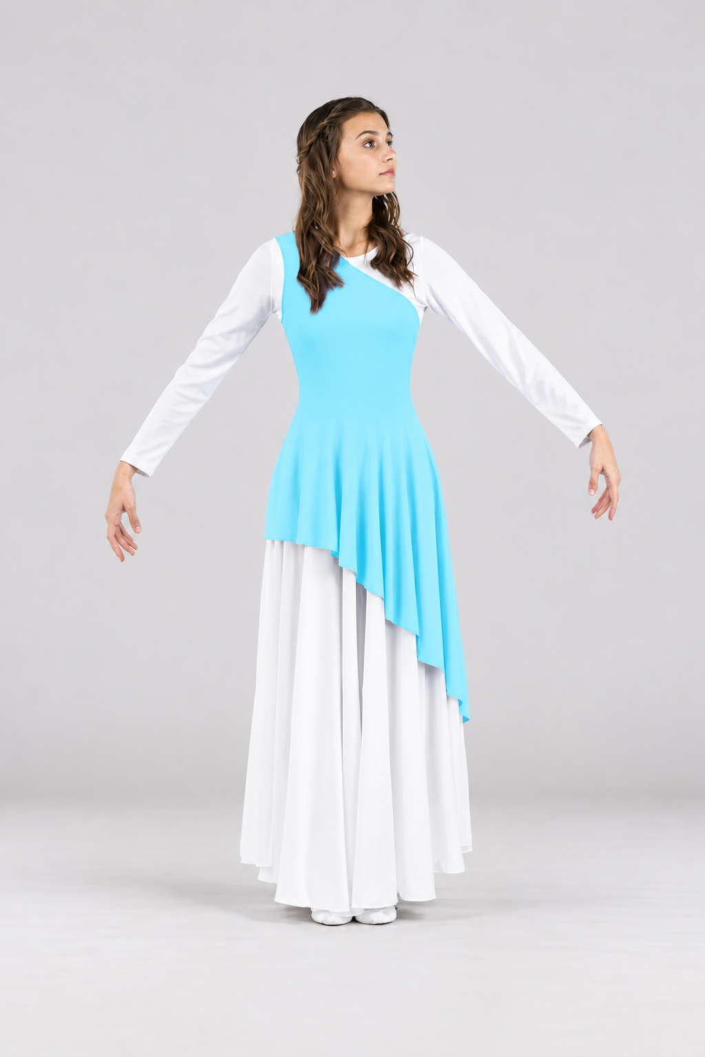 Women's One-Shoulder Asymmetrical Praise Dance Tunic