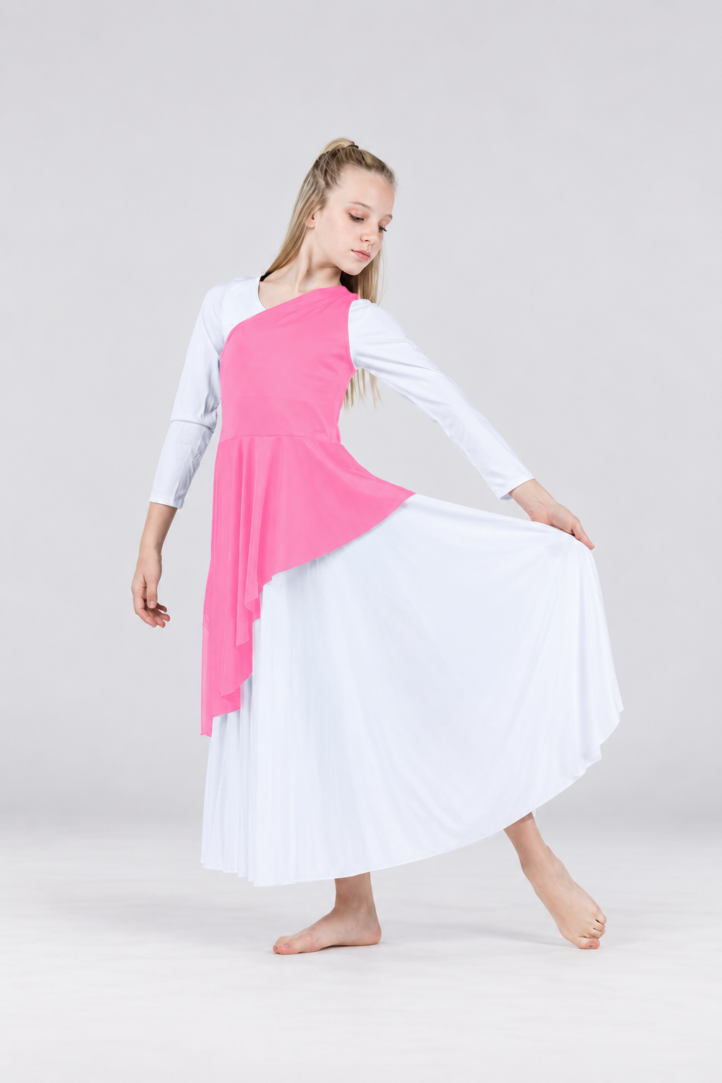 Girls' One-Shoulder Asymmetrical Praise Dance Tunic