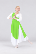 Girls' One-Shoulder Asymmetrical Praise Dance Tunic