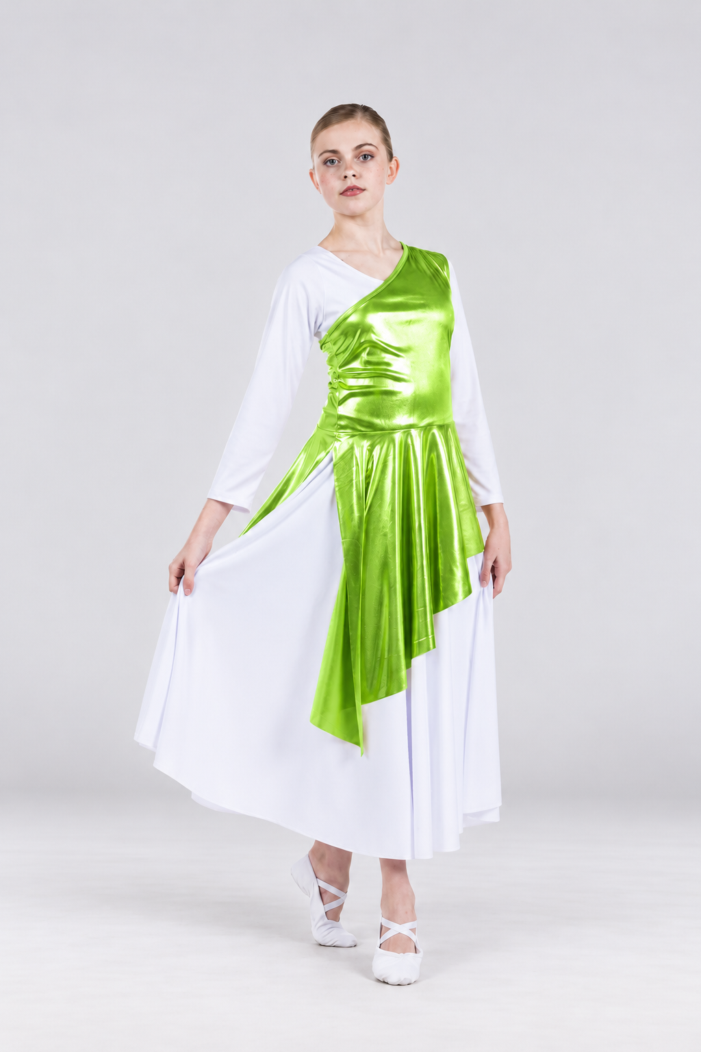 Girls' One-Shoulder Asymmetrical Praise Dance Tunic