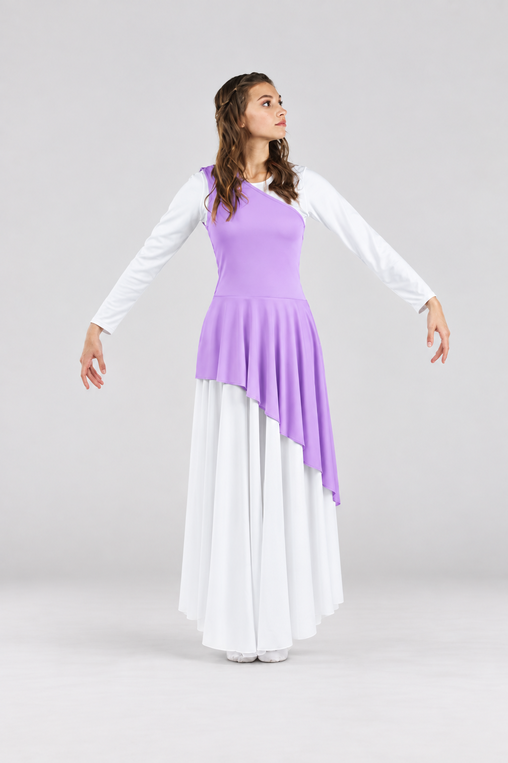 Women's One-Shoulder Asymmetrical Praise Dance Tunic