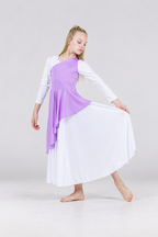 Girls' One-Shoulder Asymmetrical Praise Dance Tunic