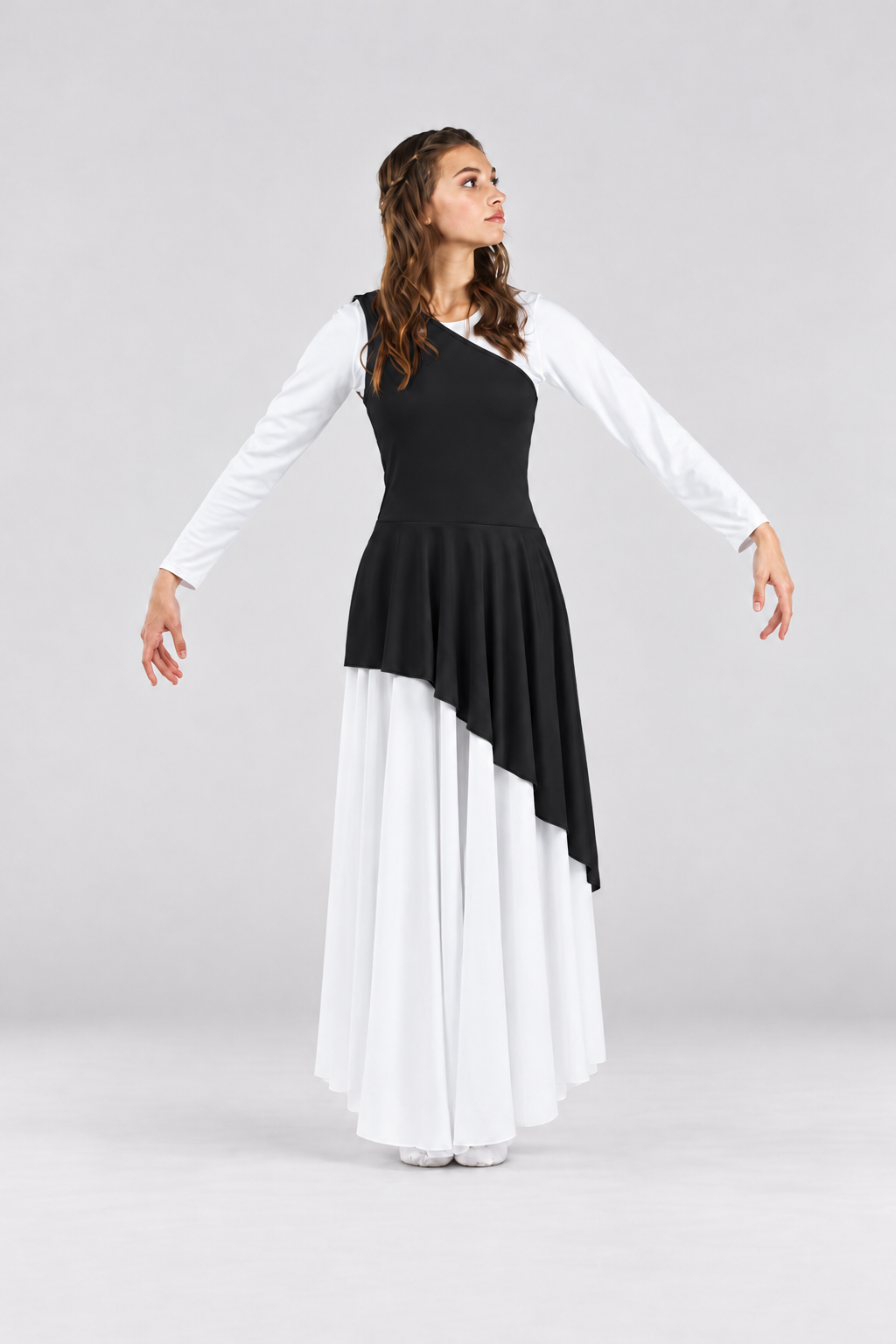 Women's One-Shoulder Asymmetrical Praise Dance Tunic