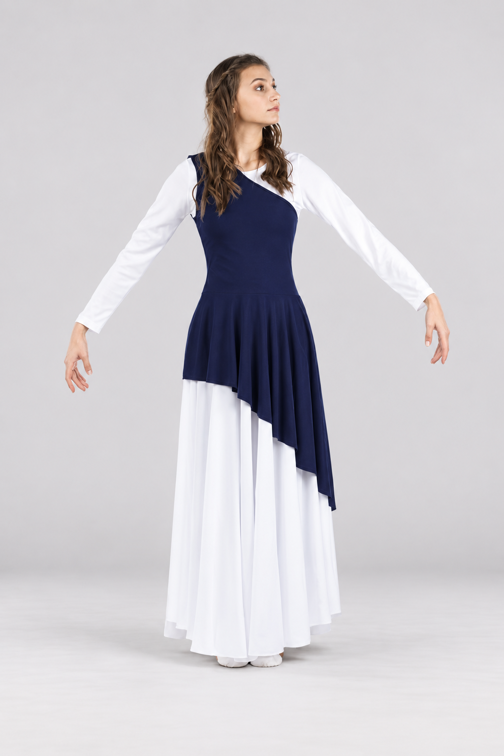 Women's One-Shoulder Asymmetrical Praise Dance Tunic