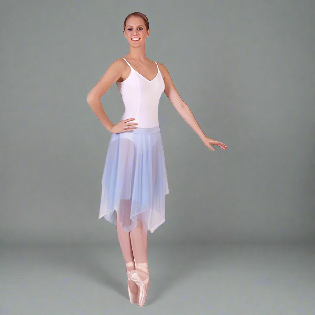 Uneven Hem Double Layer Chiffon Skirt Ministry Dance