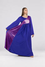 Women's Asymmetrical Bell-Sleeve Praise Dance Dress