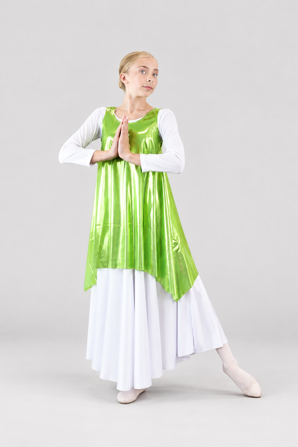 Girls' Metallic Layered Praise Dance Tunic
