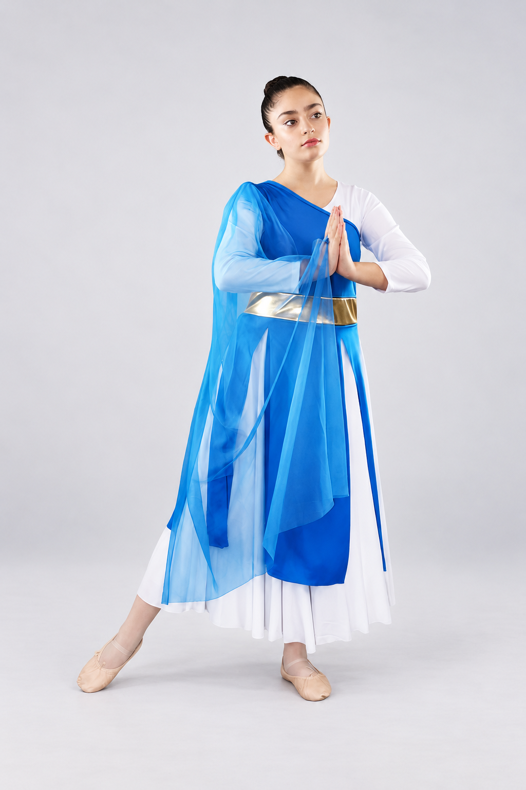 Girls' Asymmetrical Chiffon Praise Dance Tunic