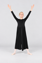 Girls' Long-Sleeve Gathered-Waist Praise Dance Jumpsuit