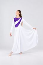 Women's Metallic Asymmetrical Panel Praise Dance Dress