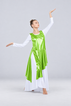 Women's Asymmetrical Metallic Praise Dance Tunic