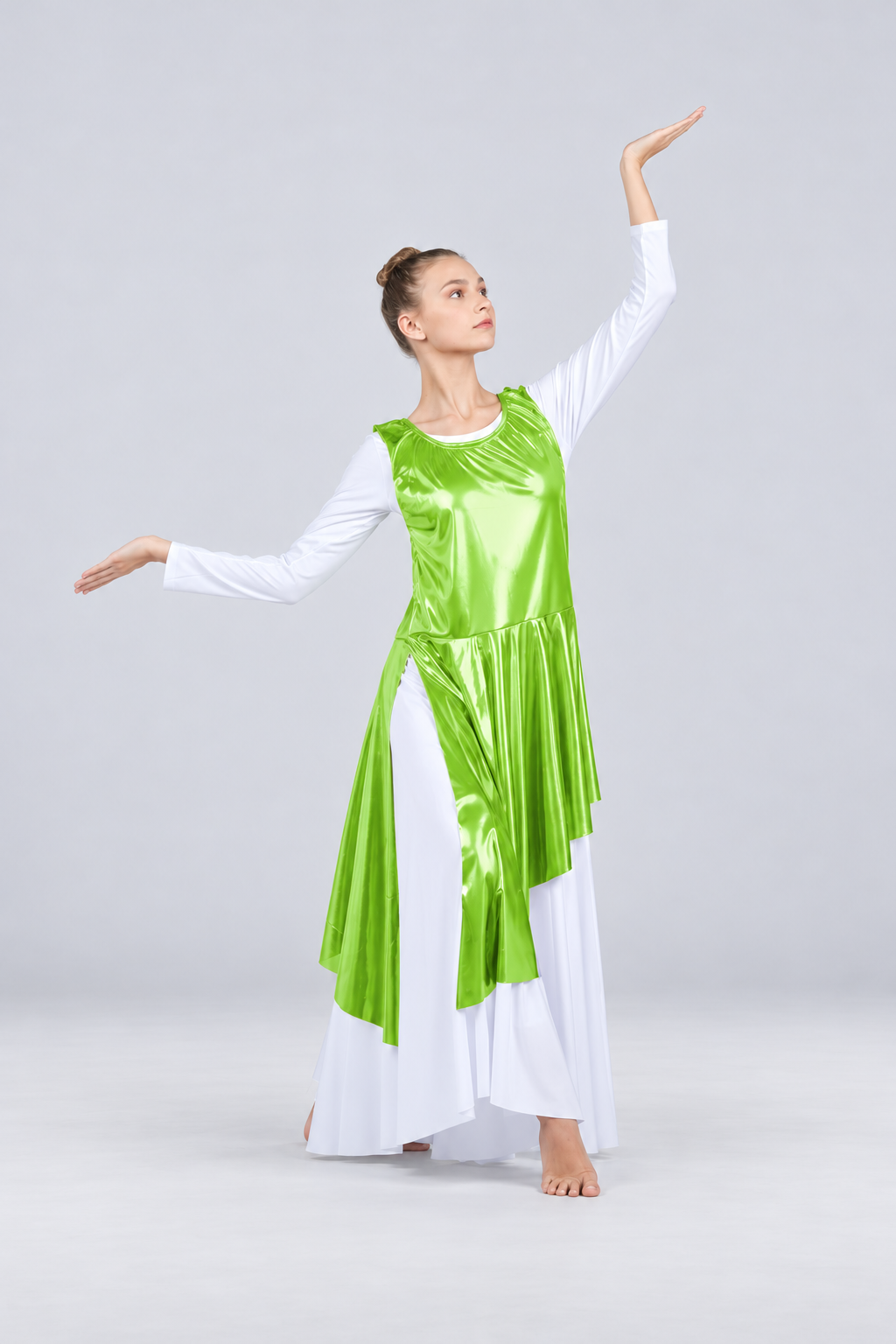 Women's Asymmetrical Metallic Praise Dance Tunic