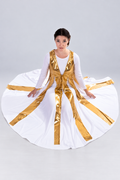 Women's Tie-Front Split-Panel Metallic Praise Dance Tunic