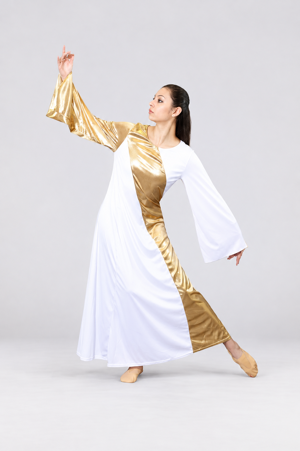 Women's Metallic Colorblock Praise Dance Dress