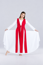 Women's Tie-Front Split-Panel Praise Dance Tunic