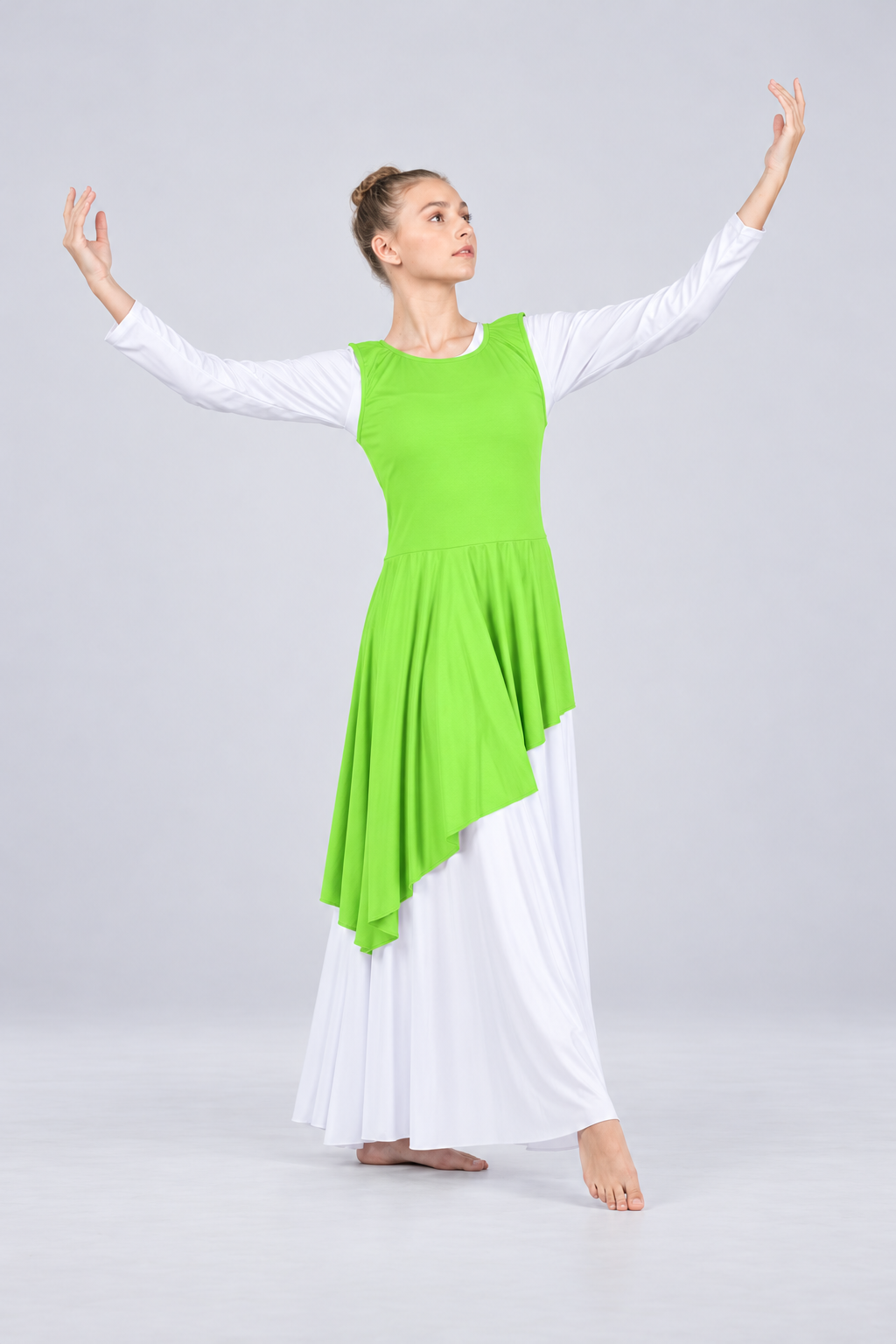 Women's Sleeveless Asymmetrical-Hem Praise Dance Tunic