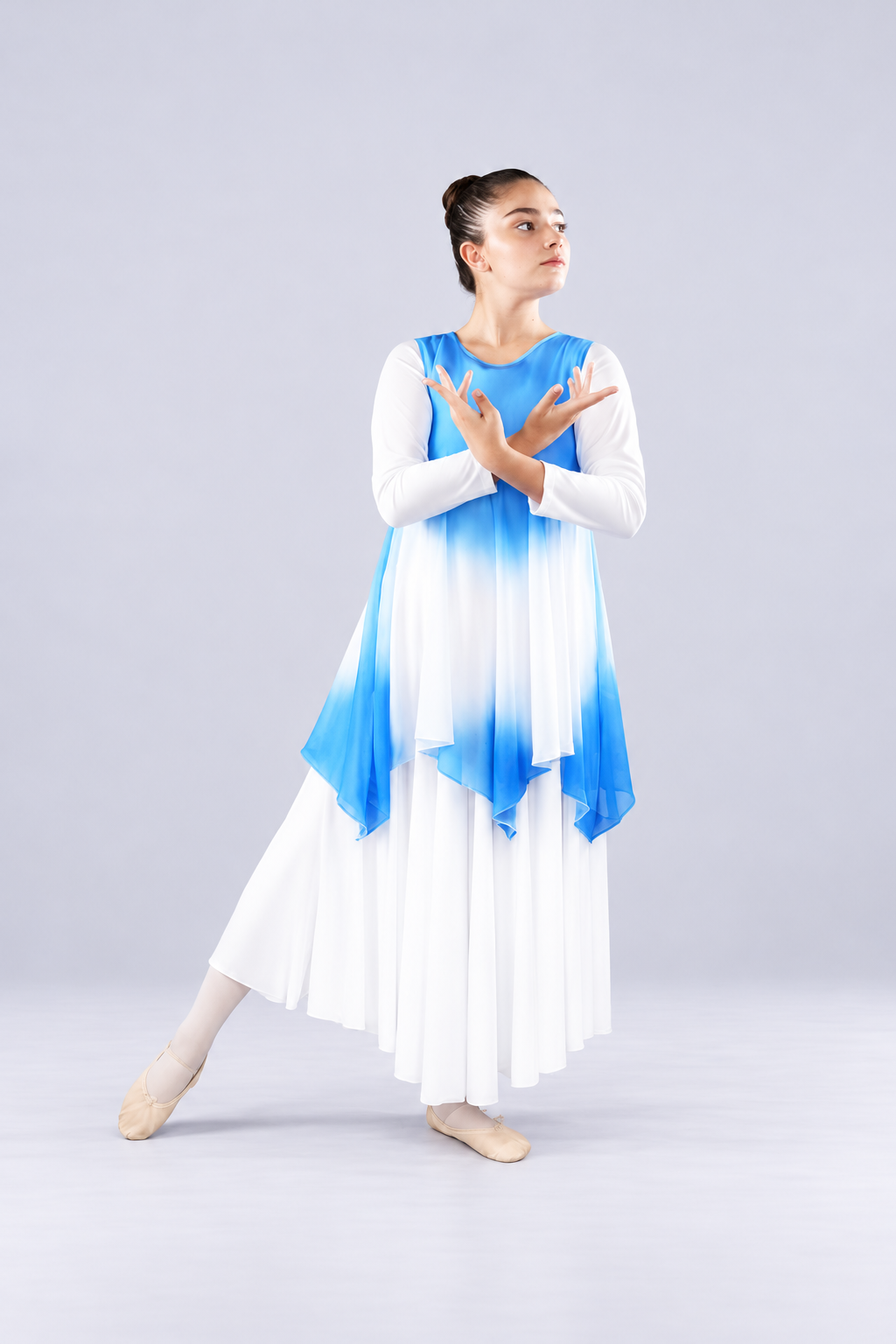 Girls' Watercolor Chiffon Praise Dance Tunic