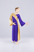 Girls' Metallic Colorblock Praise Dance Dress