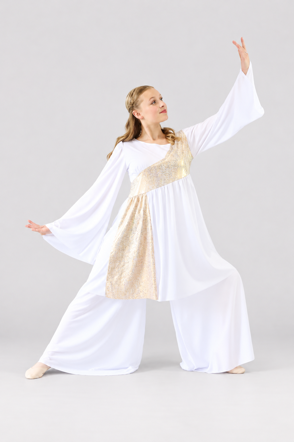 Women's Flared Sleeve Sequin Praise Dance Top
