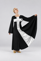 Women's Metallic Cross-Panel Praise Dance Dress
