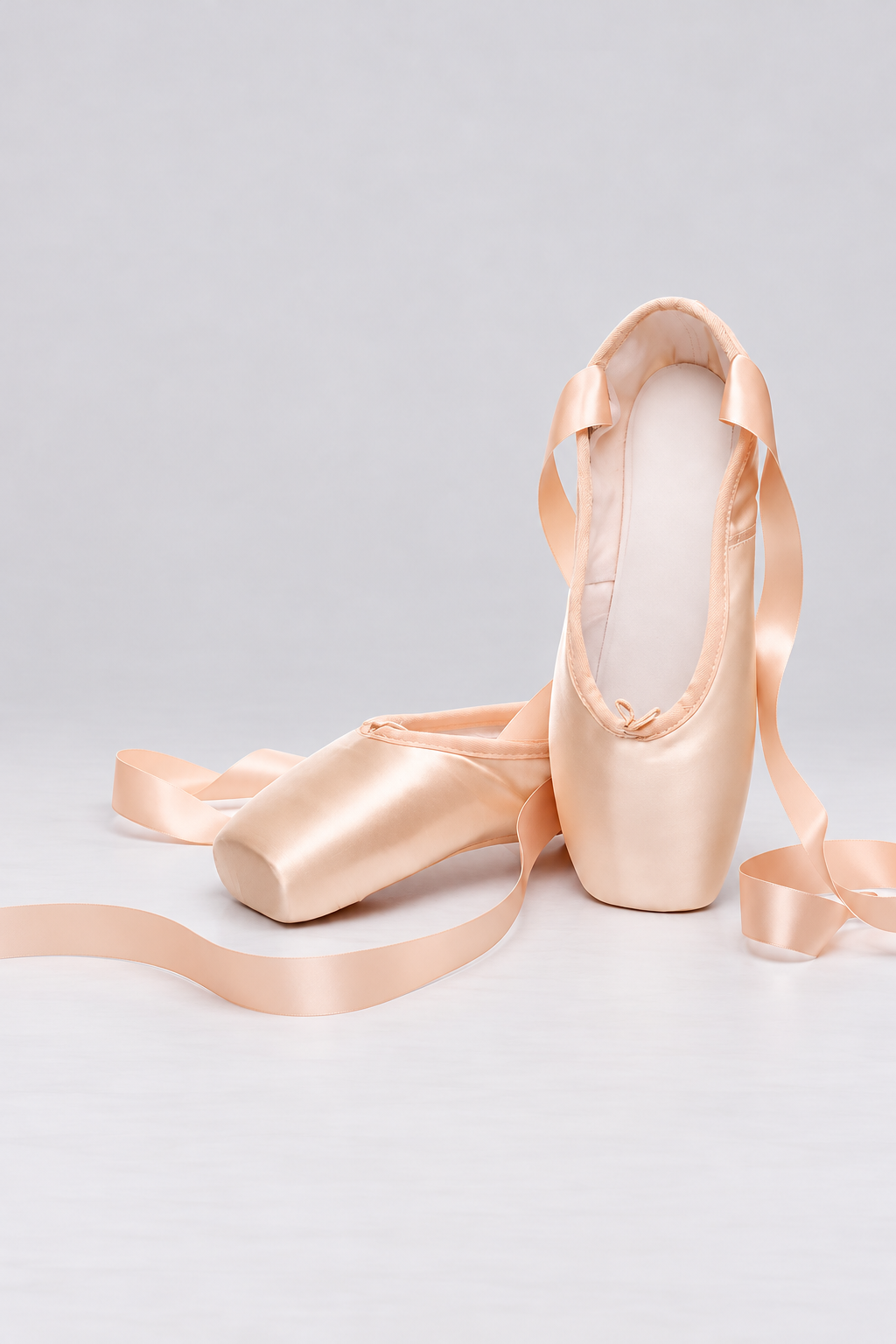 Women's Satin Pointe Shoes with Ribbon Ties