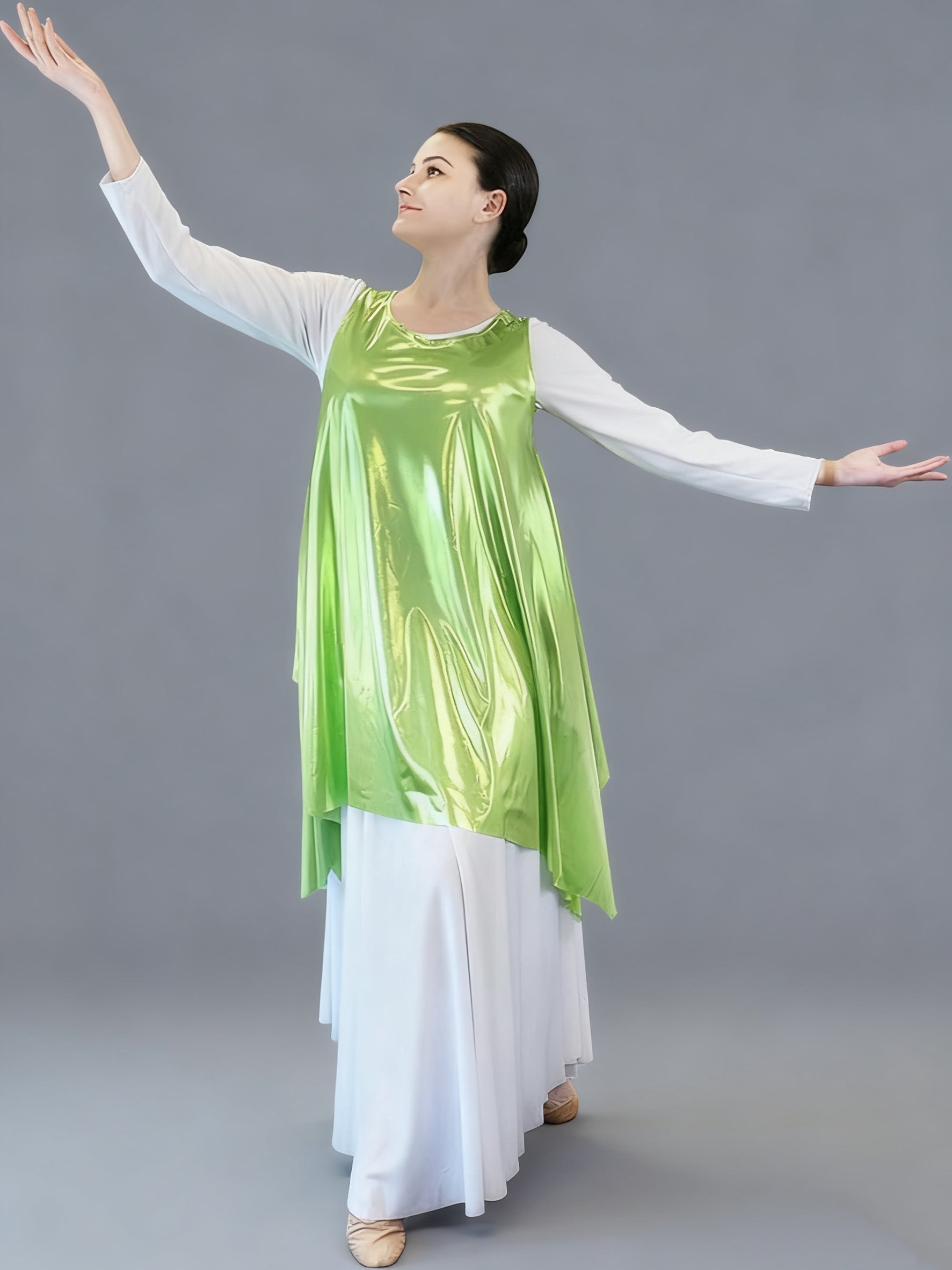 Shiny Layered Dance Tunic Tank Pullover (dress not included）