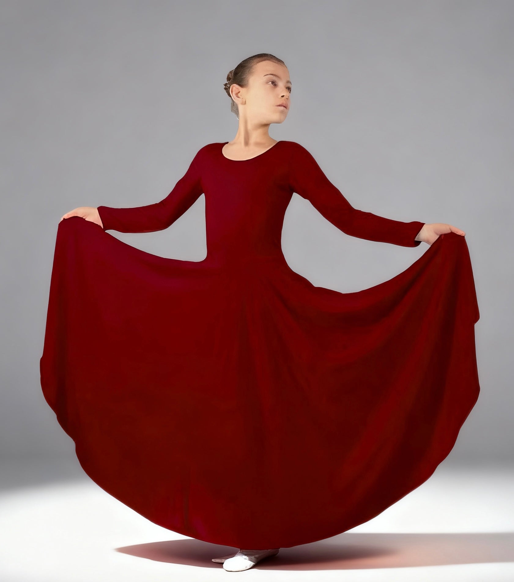 Child Solid Long Dance Dress