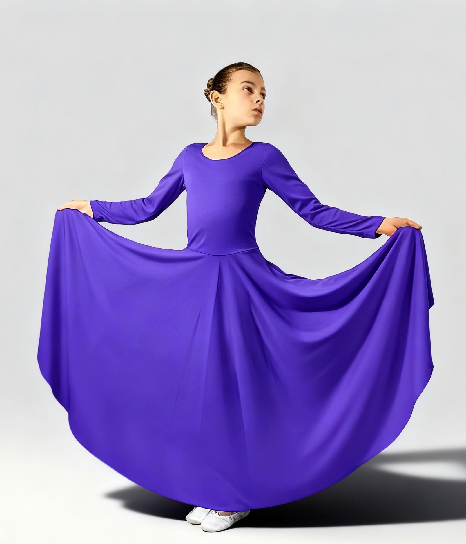Child Solid Long Dance Dress