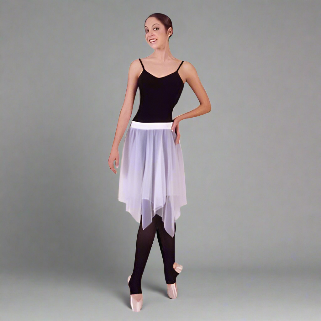 Uneven Hem Double Layer Chiffon Skirt Ministry Dance