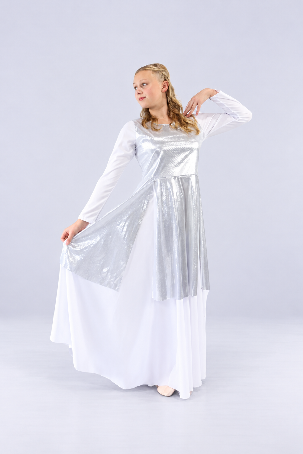 Women's Sleeveless Split Hem Praise Dance Tunic