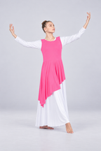 Women's Sleeveless Asymmetrical-Hem Praise Dance Tunic