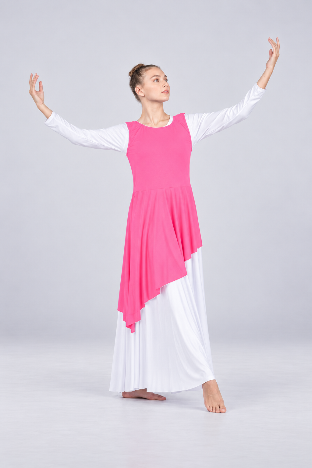 Women's Sleeveless Asymmetrical-Hem Praise Dance Tunic