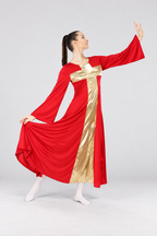 Women's Metallic Cross-Panel Praise Dance Dress