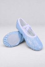Girls' Glitter Crisscross Ballet Shoes