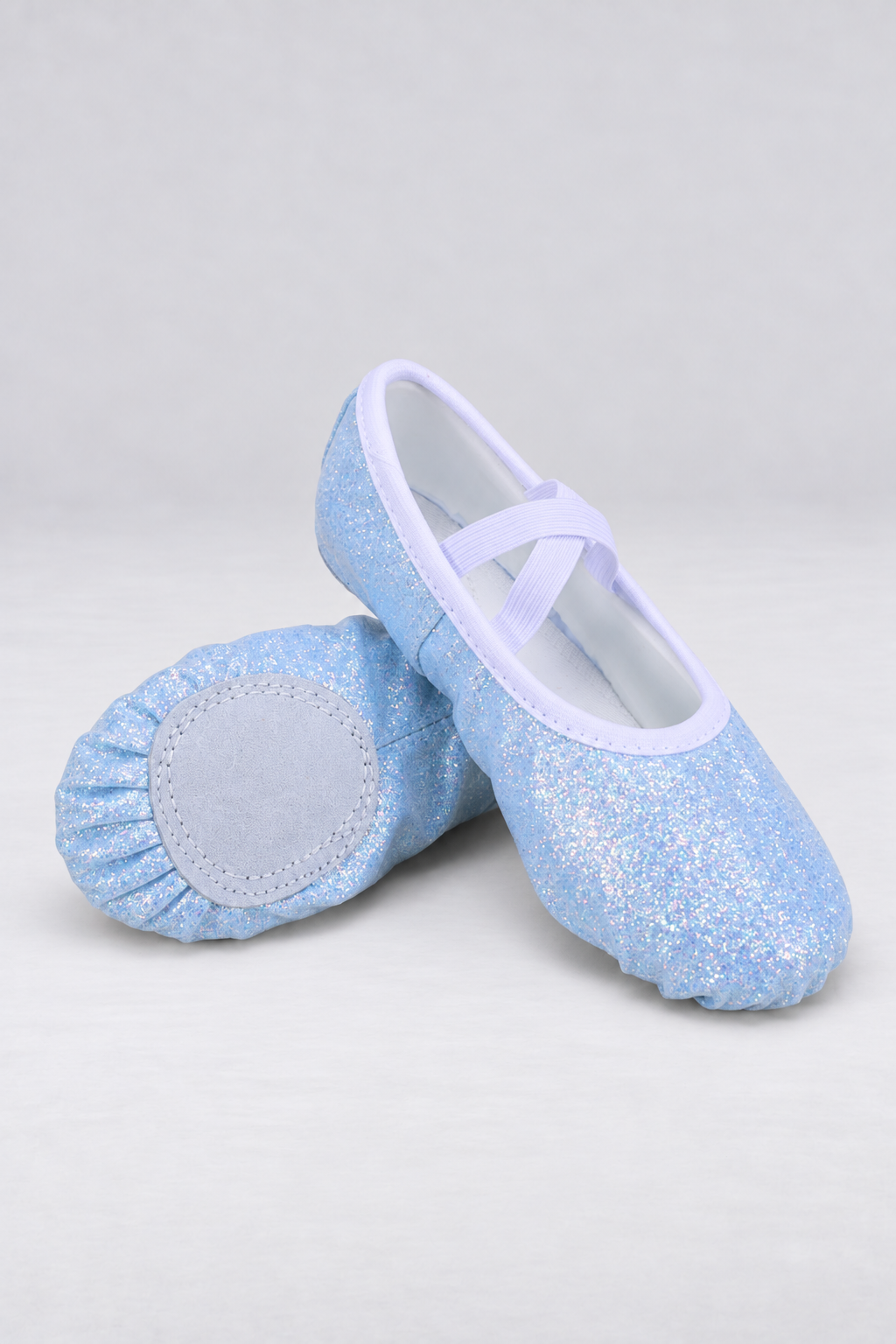 Girls' Glitter Crisscross Ballet Shoes