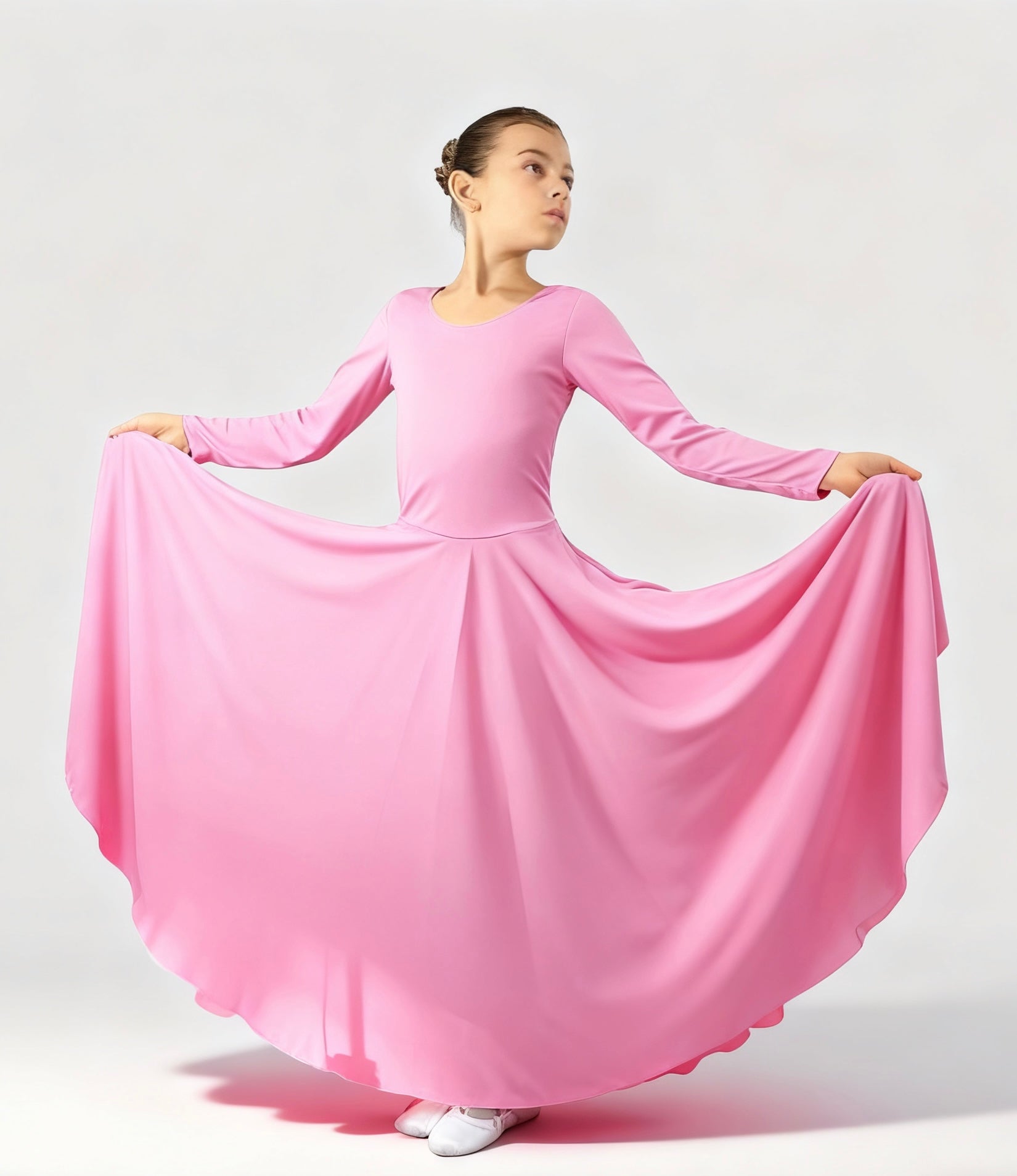 Child Solid Long Dance Dress