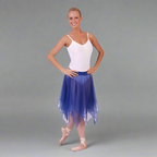 Uneven Hem Double Layer Chiffon Skirt Ministry Dance