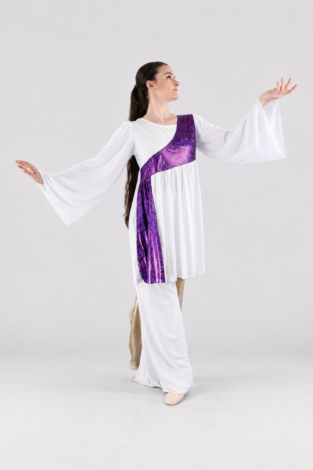 Women's Flared Sleeve Sequin Praise Dance Top