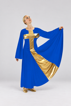 Women's Metallic Cross-Panel Praise Dance Dress