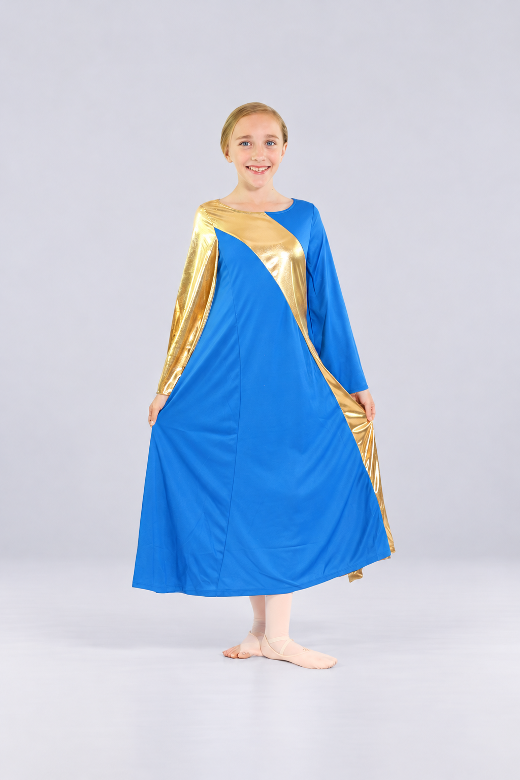 Girls' Metallic Colorblock Praise Dance Dress