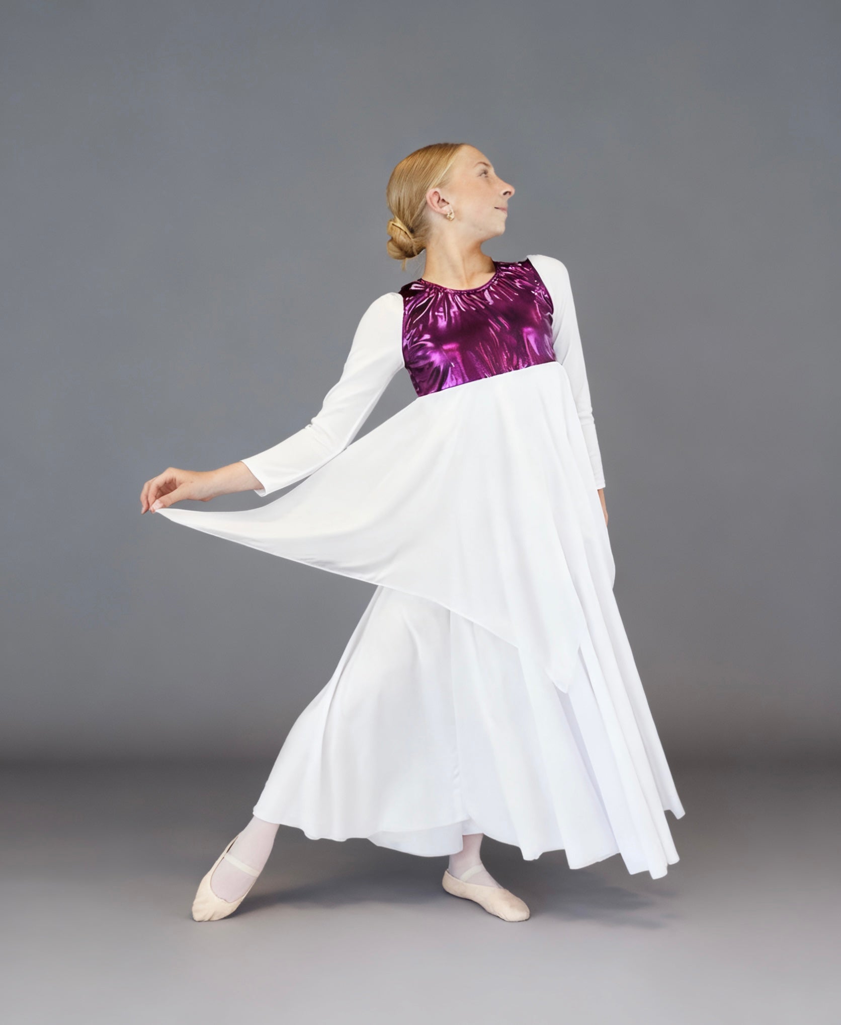 Danzcue Girls Worship Top Metallic Patchwork Sleeveless Dance Tunic