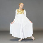 Danzcue Girls Worship Top Metallic Patchwork Sleeveless Dance Tunic