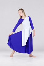 Girls' One-Shoulder Asymmetrical Praise Dance Tunic